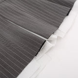 Women Skirt Vertical Pattern Suit Pleated Skirt A- line Miniskirt