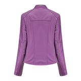 Red Leather Jacket Spring and Autumn Women's Leather Jacket Women's Short Jacket