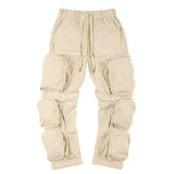 Men Sweatpants Functional Zipper Multi-Pocket Cargo Pants