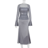 Women Dresses Fall Slim Fit Mesh Camisole Dress