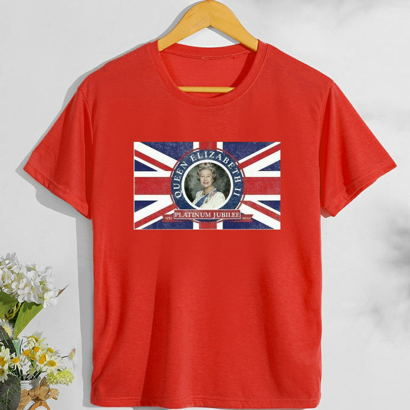 Inspired by Queen's Platinum Jubilee 2022 Elizabeth 70 Years T-shirt Printed Character Top T-shirt with Short Sleeves plus Size