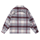 Unisex Jacket Autumn Brushed Plaid Coat