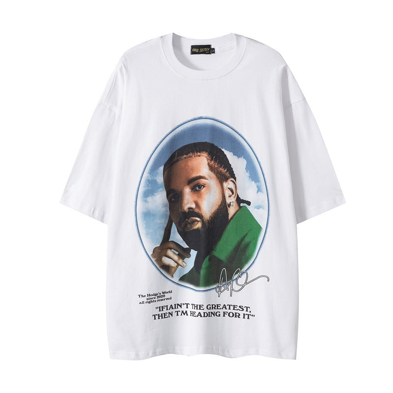 Men T Shirt Hip Hop Rap Portrait Printing Short Sleeve T-shirt Men and Women Oversize
