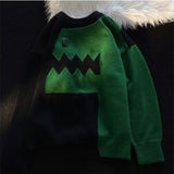 Women Knitwear Autumn Winter Retro round Neck Sweater Loose Sweater