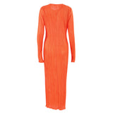 Women Dress Black Pleated Dress Female Autumn Winter Long Dress