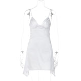 Women Dresses Spring Sexy V-neck Backless Sling Dress (Bla0420)