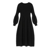 Women Maxi Dress Autumn and Winter Loose round Neck Knitted Dress
