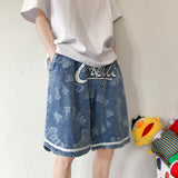 Men Jeans Shorts Men's Summer Loose Straight Shorts