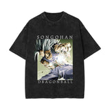 Printed washed old short-sleeved t-shirt
