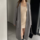 Women Cardigan Sweater Autumn Sweater Cardigan Long Sleeve Baggy Coat W2369