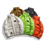 Unisex Winter Cotton Coat Three-Dimensional Pocket Decoration Stand-up Collar down Jacket