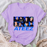 2024New Ateez Graphic Printed T-shirt for Women Summer Short