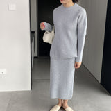 Women Knitted Two-Piece Set Autumn and Winter Suit Skirt Z822