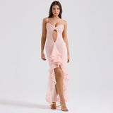 Women Dresses Sexy Mesh Hollow Spring Sling Dress (Lbk0409)