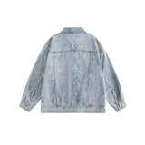 Unisex Jacket Vintage Paisley Stitching Washed Denim Jacket