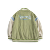 Unisex Jacket Vintage Baseball Jacket Men's and Women's Loose Corduroy Embroidered Jacket
