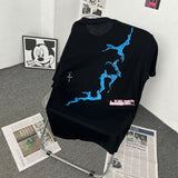 Mens T-shirts Travis Scott Cactus Jack X Fragment Design Letter Pattern Short Sleeves