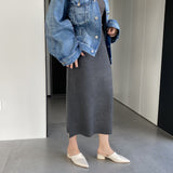 Women Knitted Skirt Autumn and Winter Knitting Straight Skirt Sheath Skirt