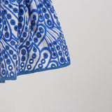 Women Dresses Summer Hollow Embroidery Long Suspender Skirt (Qymy0409)