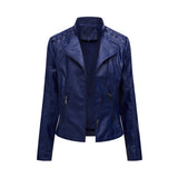 Red Leather Jacket Spring and Autumn Women's Leather Jacket Women's Short Jacket