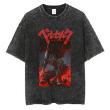 Men Streetwear Vintage Black Tshirt Harajuku Japanese Anime