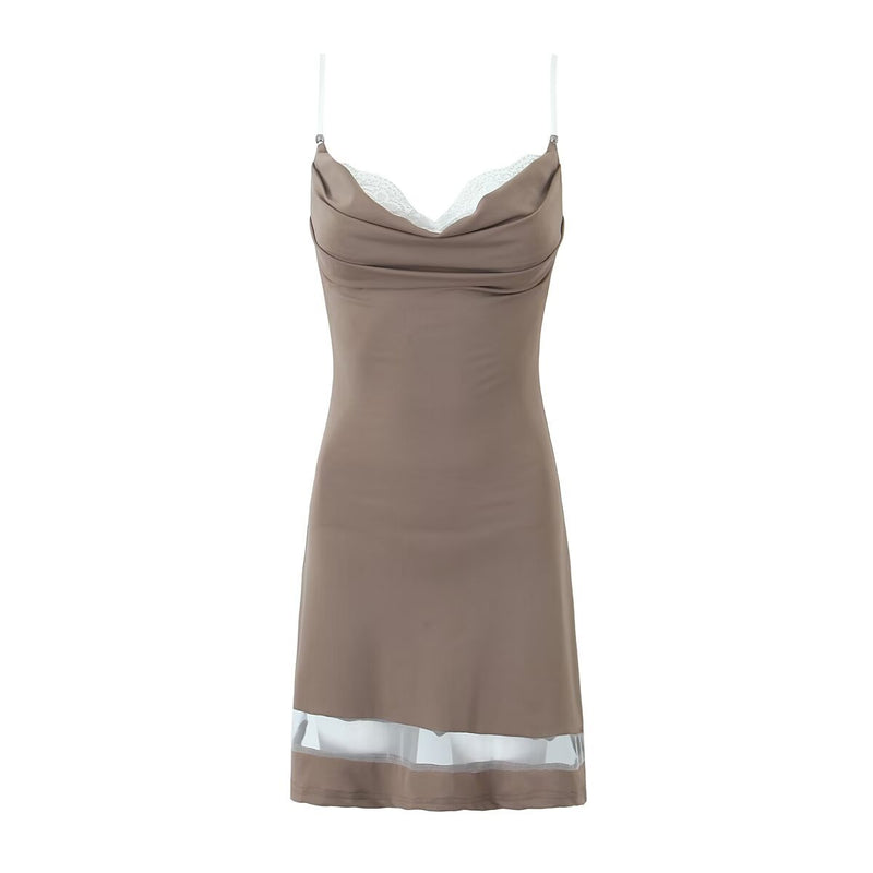 Women Dresses Summer Lace Sling Dress Backless Sexy Skirt (Xds0414)