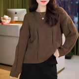 Women Knitwear Autumn and Winter round Neck Knitwear Loose Sweater