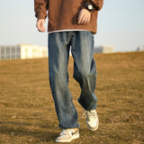 Men Jeans Retro Washed Jeans Men's Spring and Autumn Baggy Straight Trousers Casual Trousers