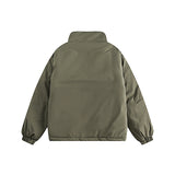 Unisex Winter Cotton Coat Stand-up Collar Cotton-Padded Clothes Vintage Loose and Warm Cotton Jacket