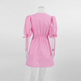 Women Dress Dress Women's Autumn Simplicity Loose Puff Sleeves A- line Skirt