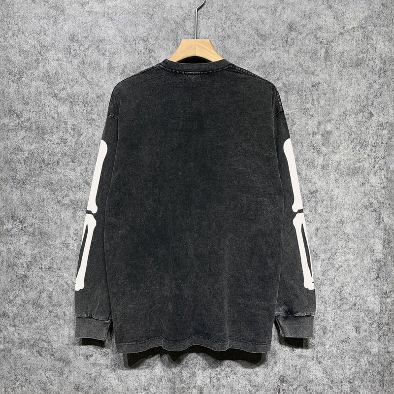 Amiri Long-Sleeve Shirt Bone Print Vintage Long Sleeve T-shirt