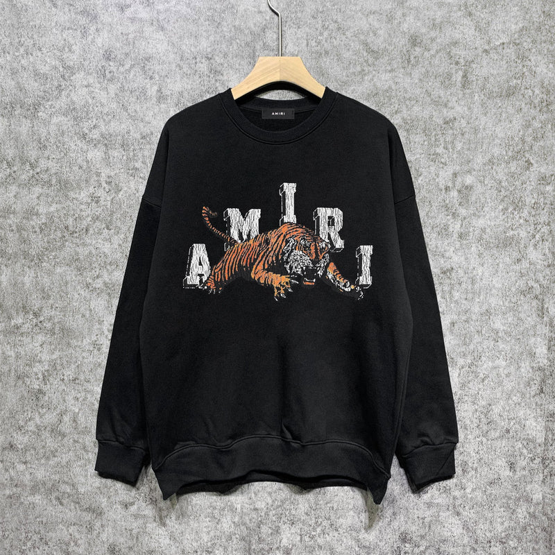 Amiri Long Sleeved Shirt Fashion Brand Crew Sweatshirts round Neck Sweater