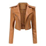 Red Leather Jacket Detachable Spring and Autumn Coat Women's Casual Jacket