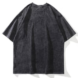 Men Gothic T-Shirts Hip Hop Streetwear Letter Dog Printed