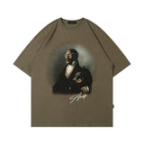 Men T Shirt Hip Hop Rap Portrait Printing Short Sleeve T-shirt