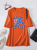 Printed 1776 Crew Neck Short Sleeve Casual Loose Women's T-Shirt