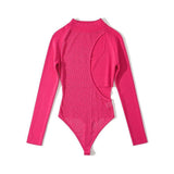 Women Sweater Knitwear Autumn Hollow-out Cross Pullover Long Sleeve round Neck Slim Knitted Jumpsuit