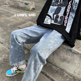 Men Jeans Loose Oversize Wide Leg Pants Denim Trousers