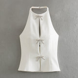 Women Tops Summer Bow Top Sexy Vest