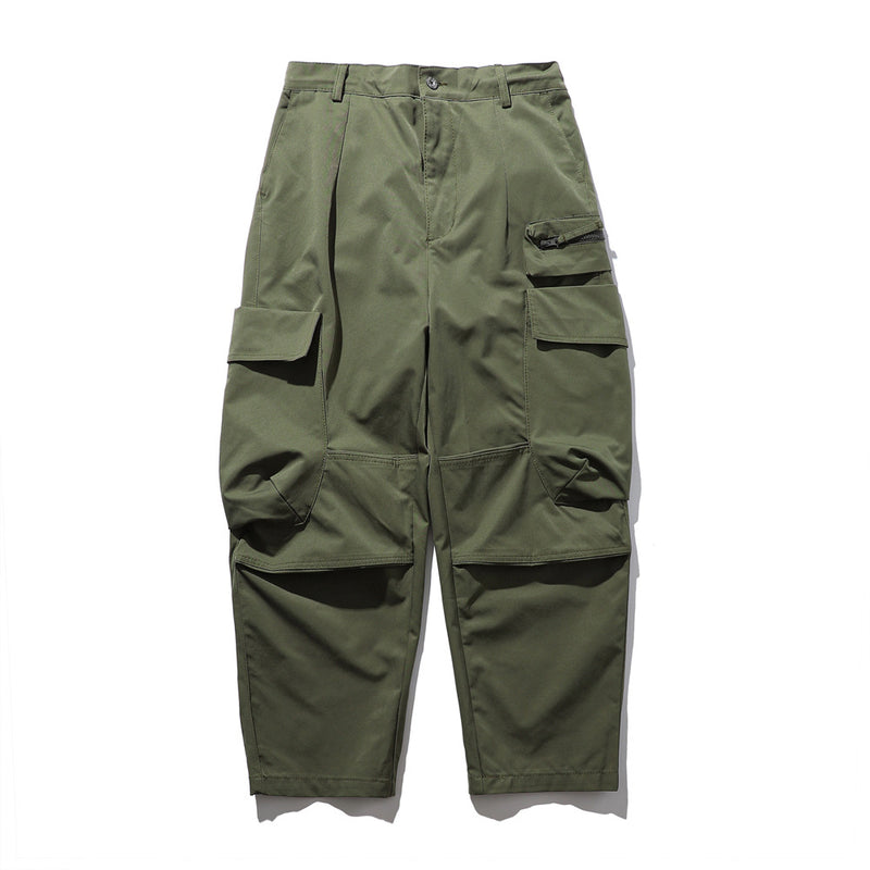 Men Sweatpants Multi-Pocket Cargo Pants Loose Casual Trousers