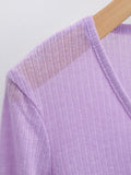 Women Sweater Knitwear Summer Fork Sun Protection Knit Cardigan V-neck Top