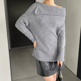 Women Winter Knitted Sweater Autumn and Winter Sweater Long-Sleeved Shirt 8t3110