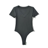 Women Tops Summer V-neck Short Sleeve Rompers V-neck Top