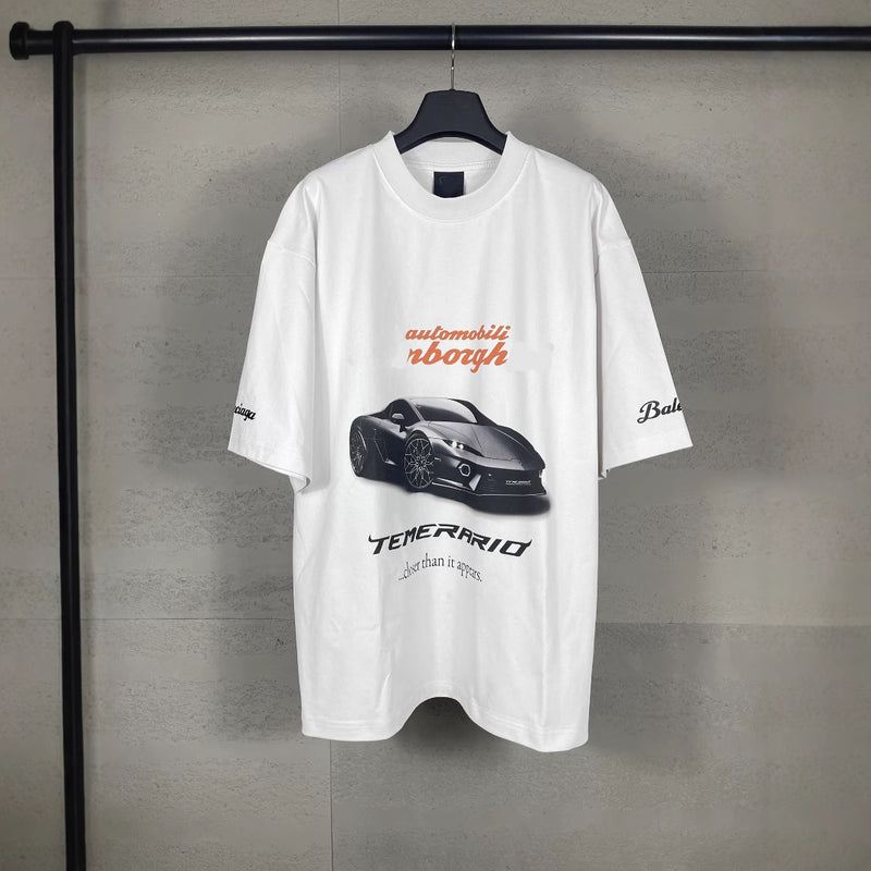 Men T-shirts Summer Paris Lamborghini T-shirts Short Sleeves Loose Casual