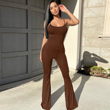 Women Jumpsuit Spring Sexy U Collar Backless Suspender Jumpsuit (Hawthaw0412)