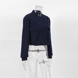Women Trench Coat Woolen Fall Winter Coat Casual Baseball Uniform