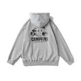 Unisex Winter Cotton Coat Winter Letter Printed Warm Top Hooded Sweater