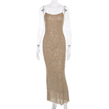 Women Dresses Mesh Camisole Dress Autumn and Winter Slim Fit Skirt