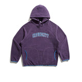 Unisex Winter Cotton Coat Letter Embroidered Hoodie Vintage Polar Fleece Pullover Top