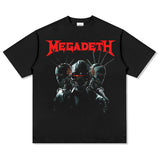 Mens Vintage Rock Band T-Shirt MEGADETH TRIVIUM High Street, Summer, Short Sleeve T-Shirt, Men's Top